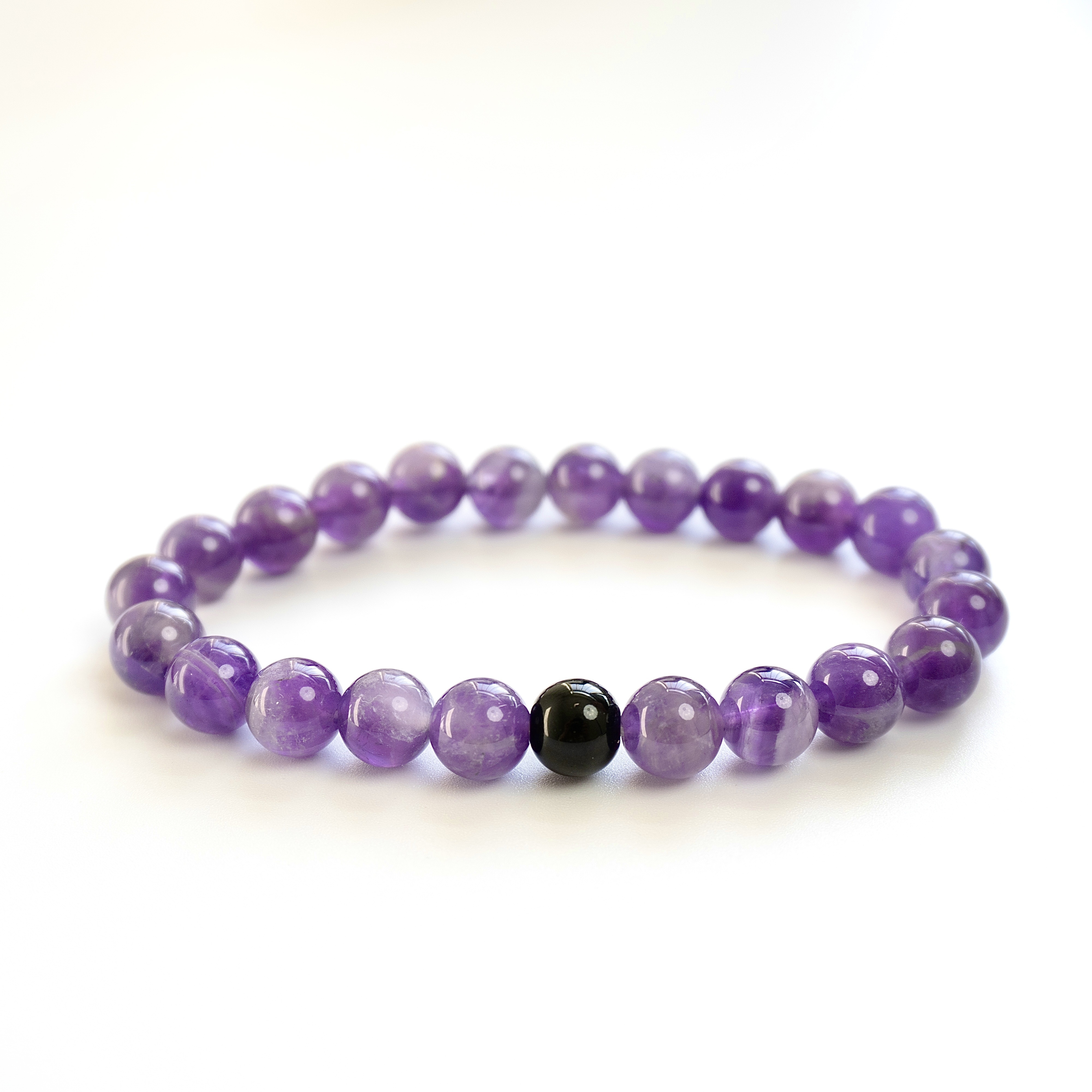 Amethyst Glass Beads Purple Round Energy Stone Handmade - Temu