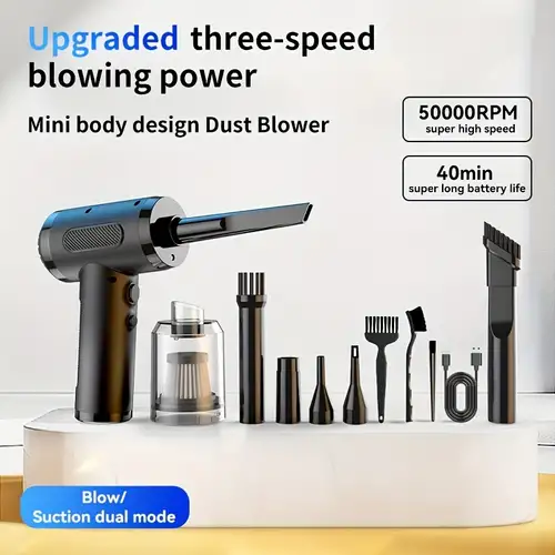 Air Duster, Mini Aspirateur & Air Comprimé & Souffleur 3-en-1