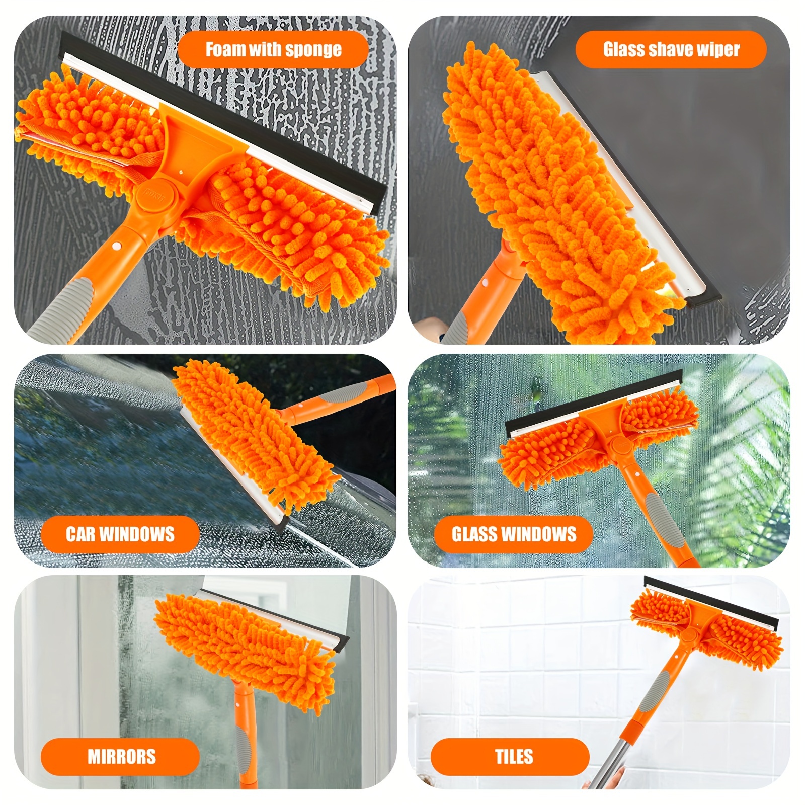 Car Window Cleaner Tool Window Cleaning Tools Wiper Car Squeegee Mirror  Cleaner Window Washing Kit For