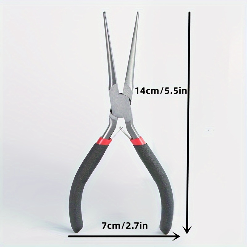 6 Inch Long Needle Nose Pliers and 5 Inch Flat Nose Pliers Bundle, Hand  Tool for Jewelry Making Wire Beading Wrapping Repairing Tool