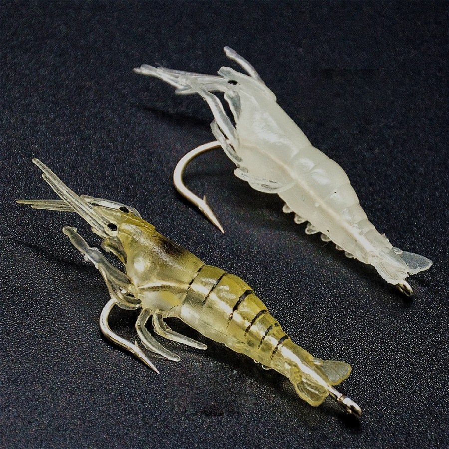 Glow in dark Silicone Shrimp Fishing Lure Hooks Realistic - Temu