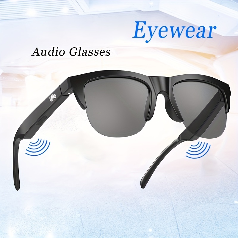 Gafas inteligentes con micrófono y altavoz integrados, Control por voz,  llamada manos libres, gafas Bluetooth inalámbricas multifuncionales