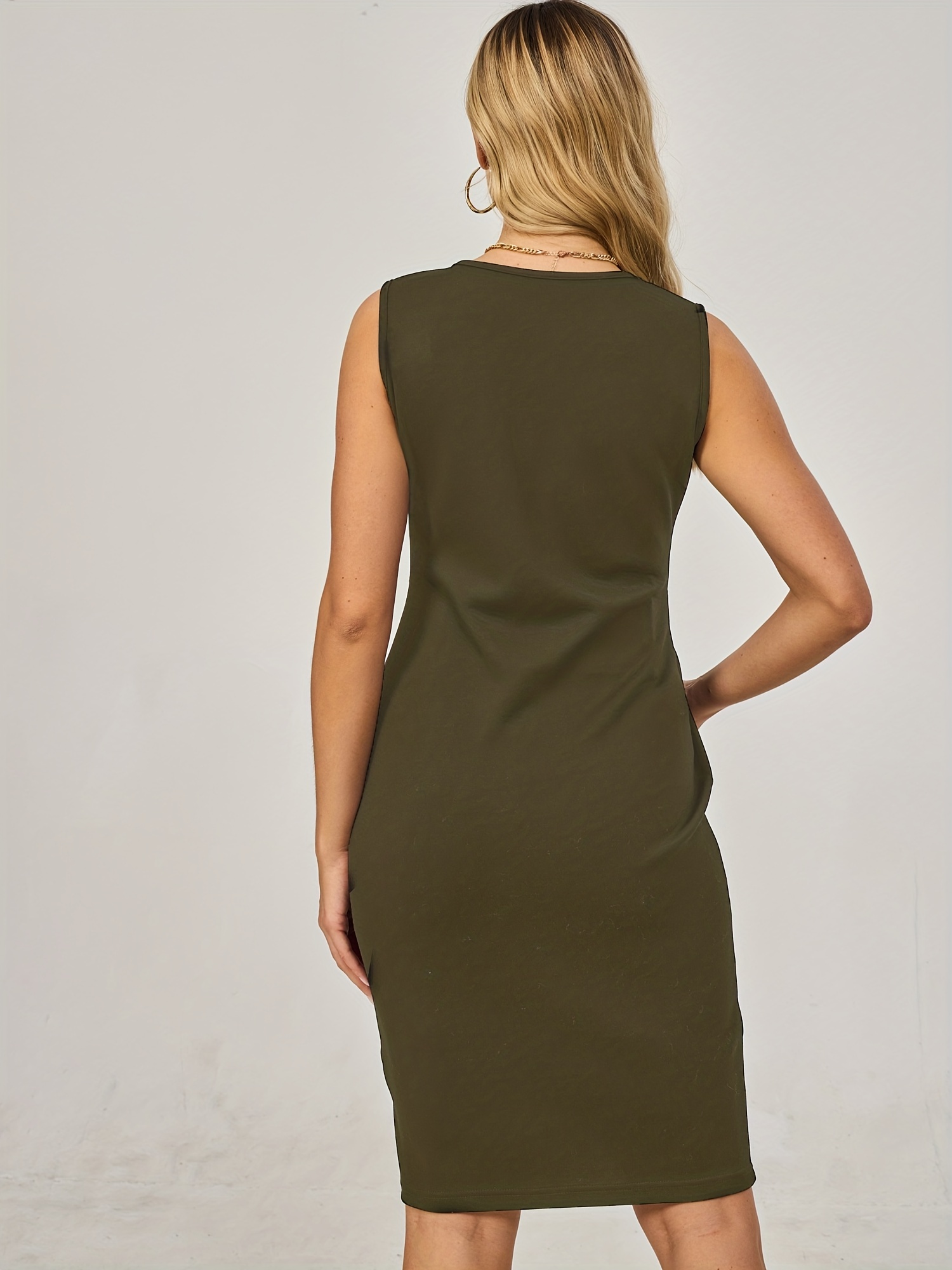 deiji studios brown dress Button Frill Mini Dress