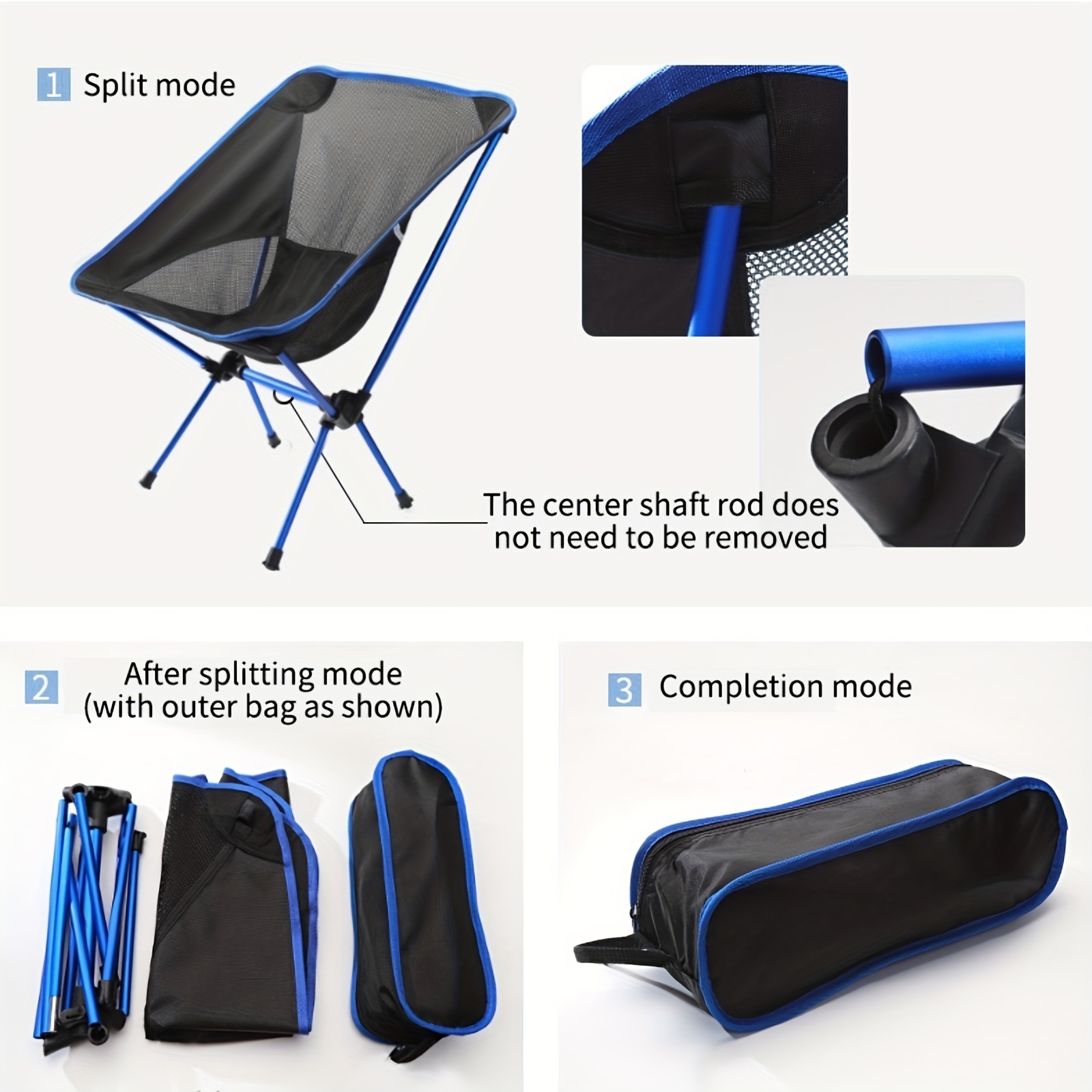 Outdoor Moon Chairs Folding Camping Barbecue Leisure Fishing Chair Lawn  Chair with Elastic Side Pockets, Lightweight Portable Compact 260 lb Load  Comfortable Outdoors Camping Hiking 
