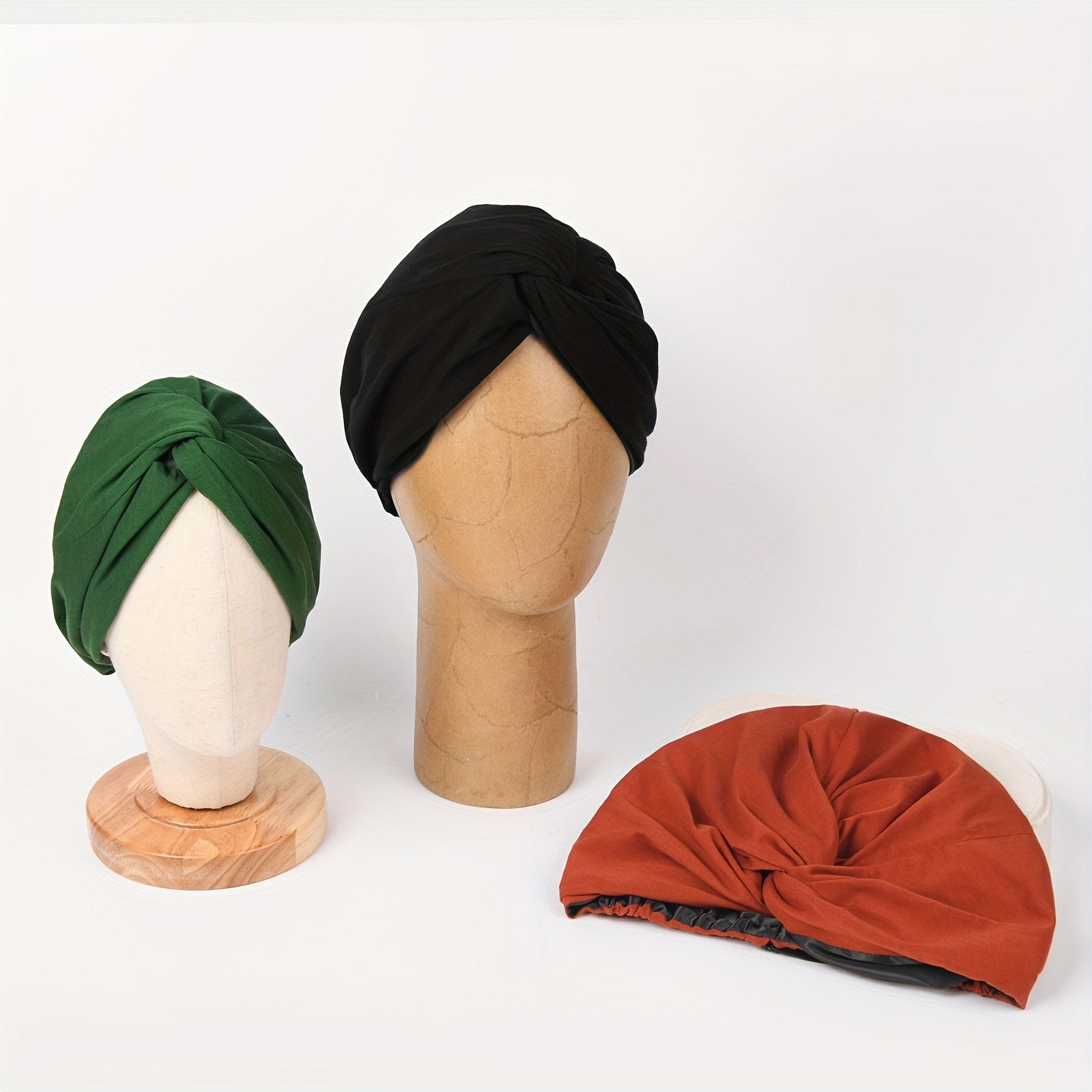Satin Turban Cap Headwear Hats, Silk Turban Cap Headwear Hats