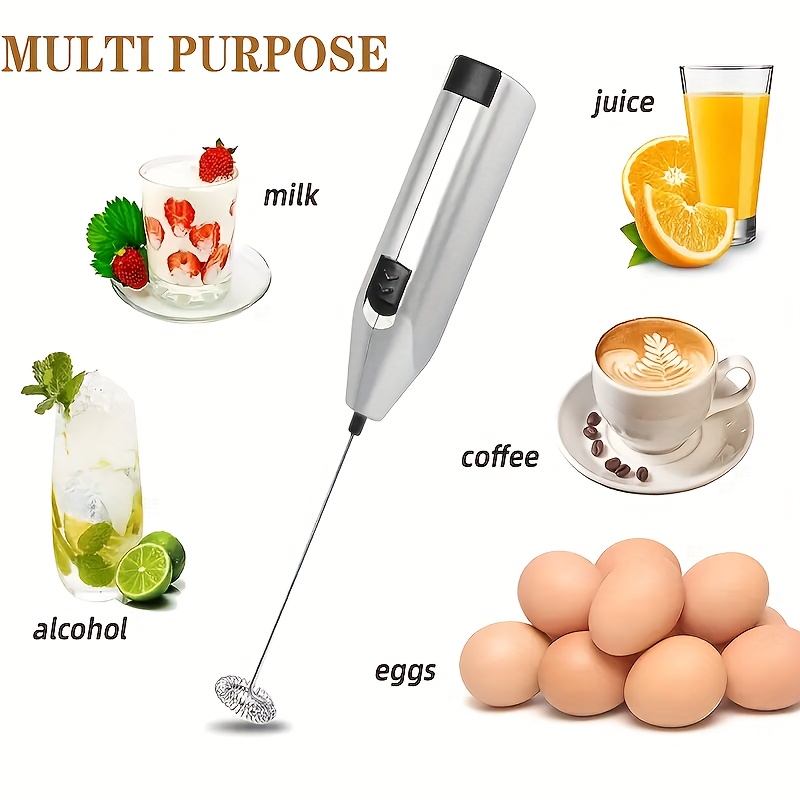 Electric Mini Milk Coffee Frother Handheld Stainless Steel Whisk