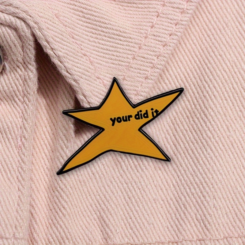 

Funny Meme Star Brooch Badge, Creative Alloy Accessory For Or Gifting - Oppryn, 1/2pcs, Decoration