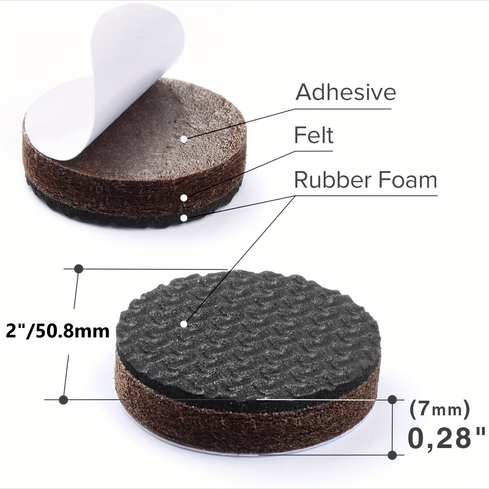 100pcs protège-plancher pour meubles, patins antidérapants à clouer  18mm*5mm