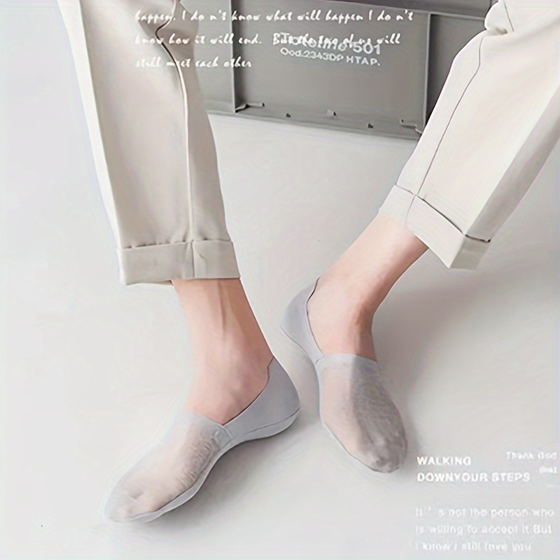 3 Pairs Women Girl Ice Silk Non-slip Socks Invisible Breathable Ultra-thin  Socks