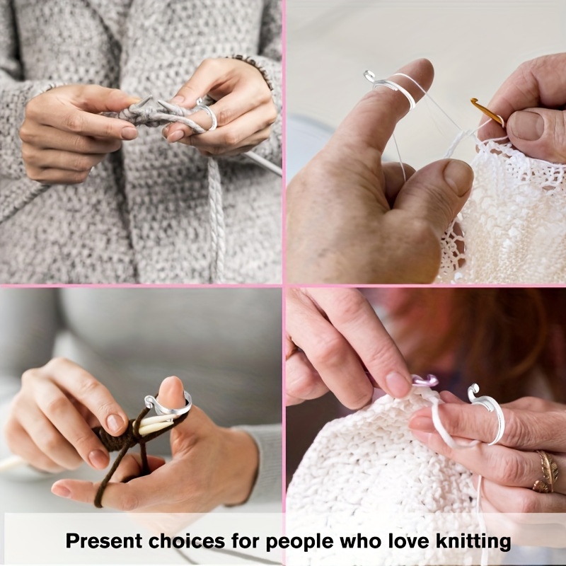 Crochet Finger Ring Adjustable Crochet Tension Ring Open - Temu