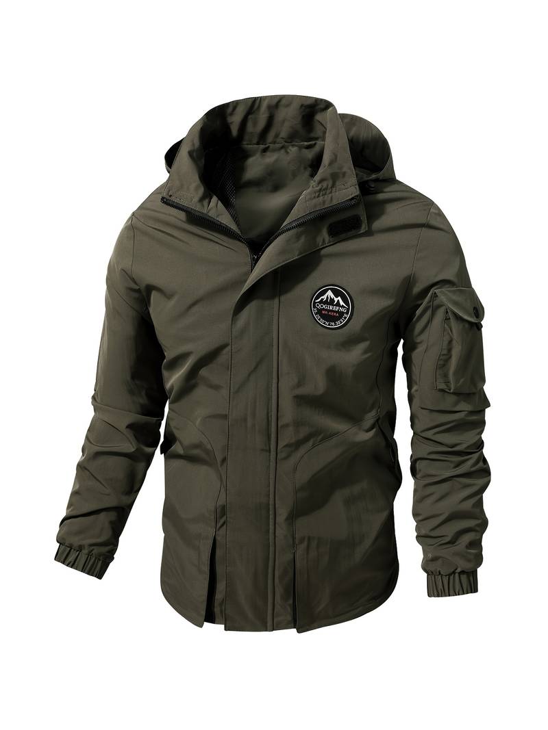Mens New Casual Windbreaker Detachable Hooded Jacket With Multi Pockets ...