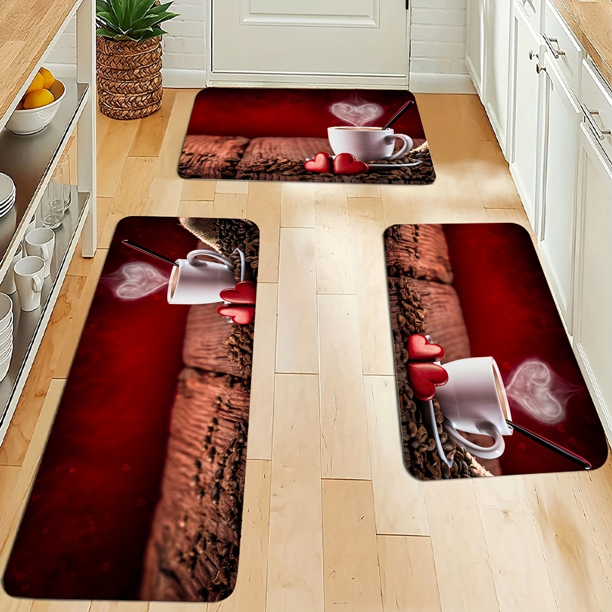 1pc Rubber Dish Drying Mat, Modern Orange & Slogan Graphic Dish Drying Mat  For Home