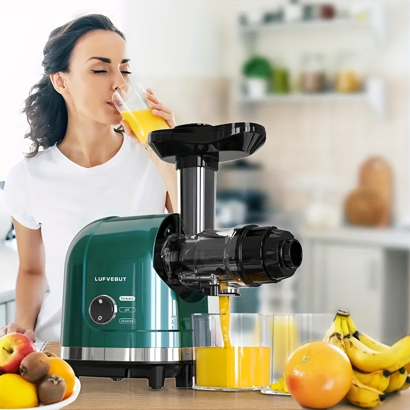 Slow Juicer With Power, Cold Press Juicer, Juicer, Wide Slot, Silent Motor,  Vegetable And Fruit Juicer - Temu