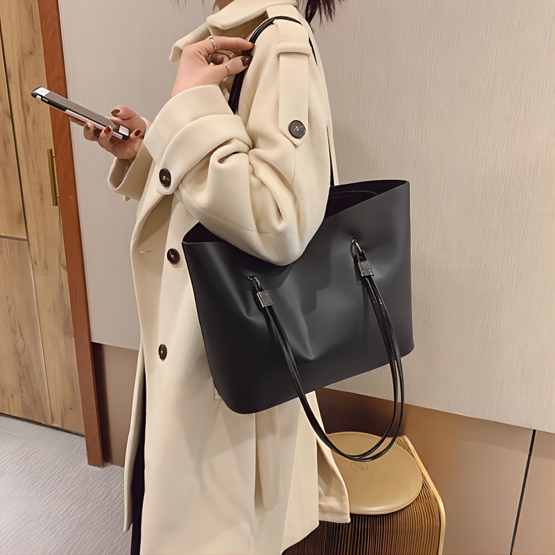 Large Capacity PU Leather Tote Handbag for Women
