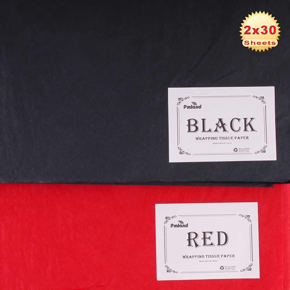 Unique Industries Black Paper Gift Wrap Tissues, (10 Count)