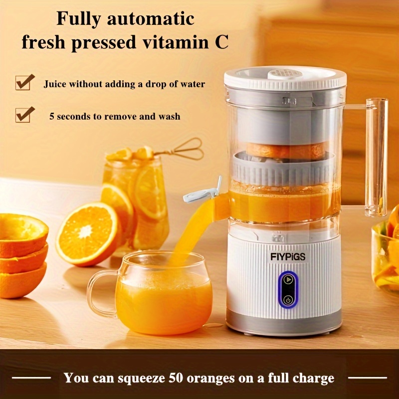 Electric Citrus Juicer, Rechargeable Juicer Machine with USB Cable and  Cleaning Brush, Orange Lime Lemon Grapefruit Juicer Squeezer, Easy to Clean