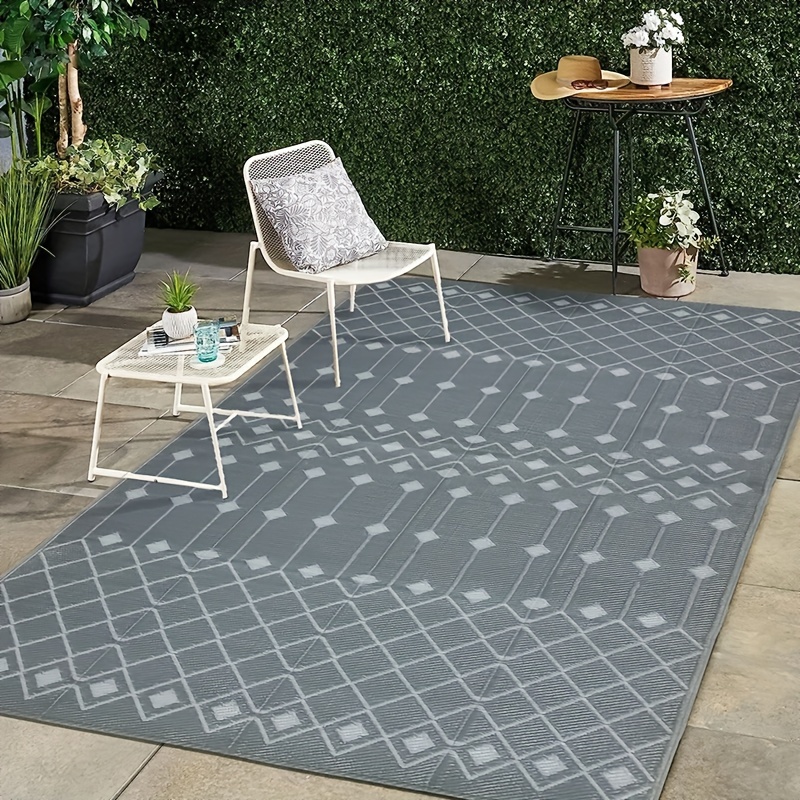 Outdoor Rug 5'x7' Carpet For Patio Rv Camping, Luxury Non-slip Waterproof  Reversible Portable Plastic Straw Rug, Machine Washable Outside Indoor  Outdoor Area Rug Mat For Patio Outdoor Decor Boho Balcony Picnic Rug 