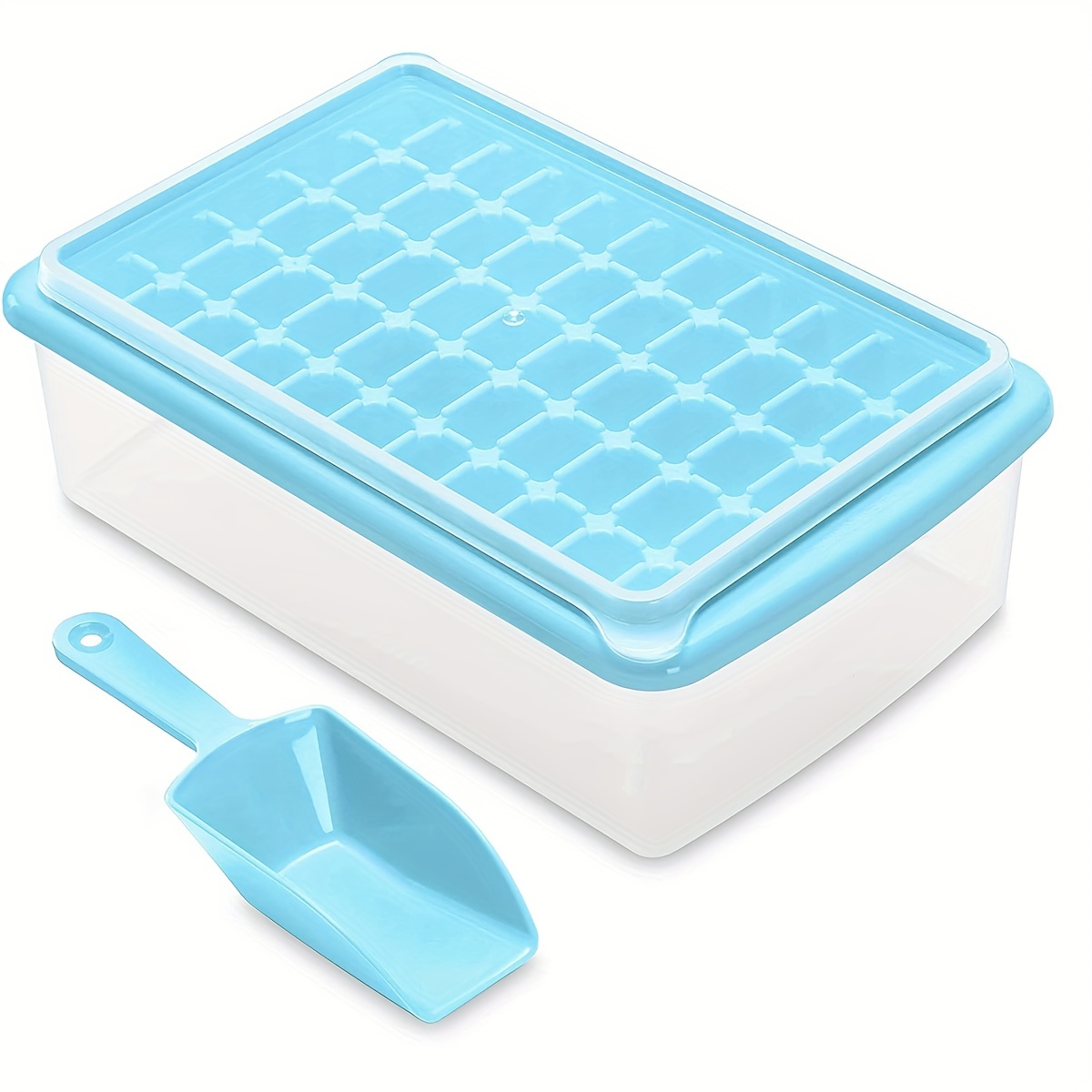 Ice Cube Tray With Lid And Storage Bin For Freezer Mini Nugget Ice Tray  With Spill-resistant Cover, Container, Scoop For Restaurants/bars/cafe -  Temu