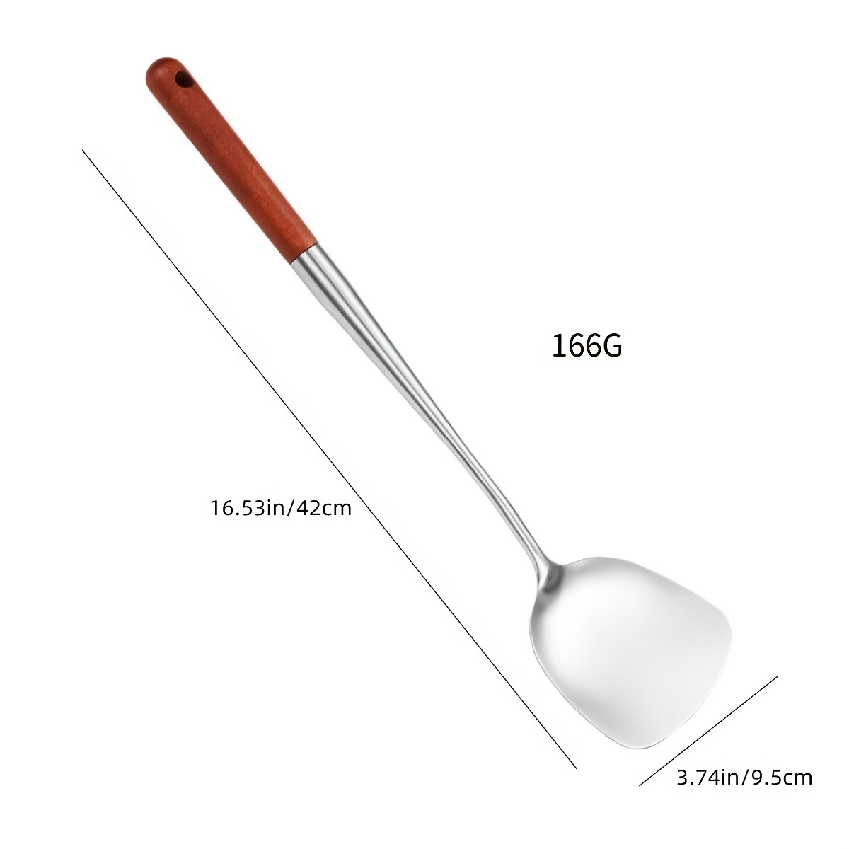 304 Stainless Steel Cooking Ladle Spatula, Wooden Handle Soup Spoon Shovel,  High Temperature Resistant Kitchen Utensils Set - Temu