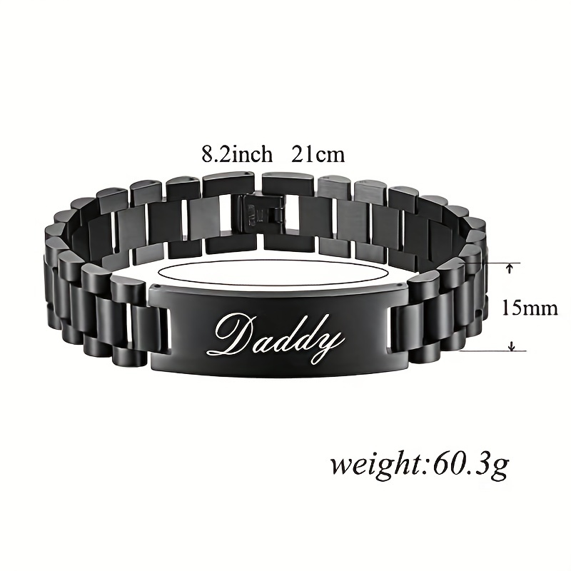 Titanium Steel Bracelet Fathers Day Gift From Daughter - Temu