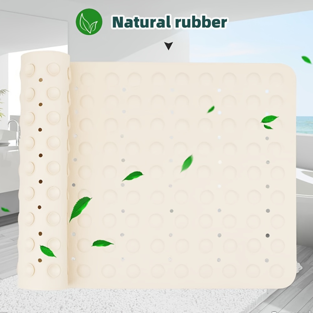 Square Rubber Shower Mat: Mildew Resistant Non-Slip Stall Mat