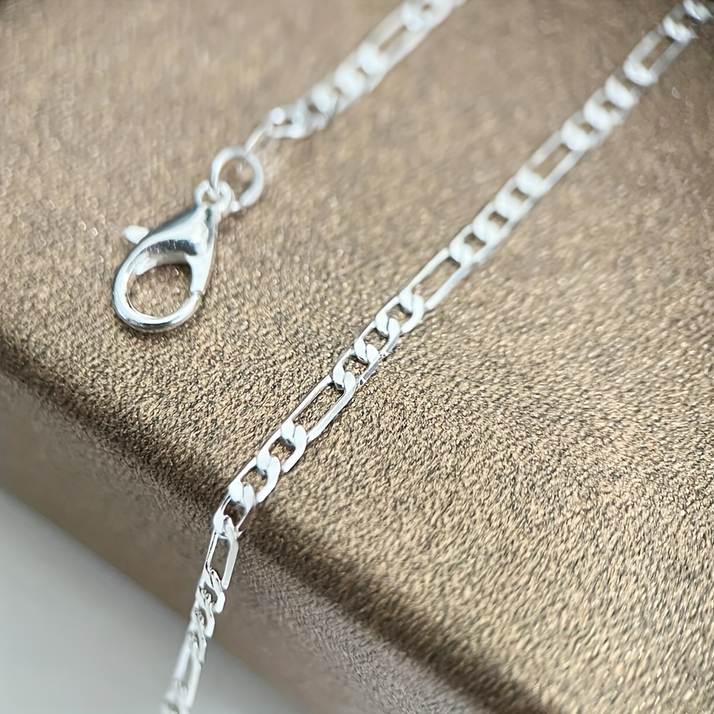 DIY 10M 32.8 Feet 3MM Silver Chain Roll Figaro Chains Silver Plated Necklace  Stainless Steel Cable Long Craft Link Chain Bulk for Jewelry Making Kits  Necklaces Bracelets Crafting Supplies 