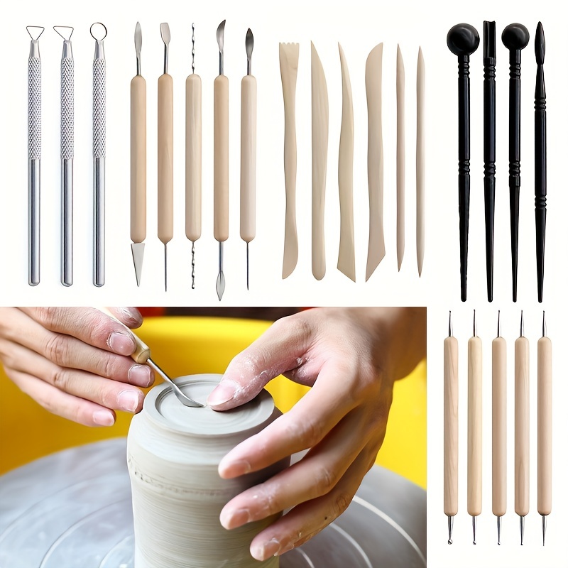 6 Piece Polymer Clay Tools Pottery Ceramics Sculpting Tools Set Pottery Clay  Sculpture Caving Scraper Craft Shaping Modelling Tools 
