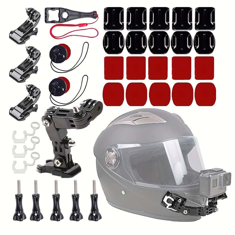 Kit de support de menton pour casque de moto compatible avec GoPro Hero 10  9 8 7 6 5 Black, DJI Osmo Action 2/AKASO/Campark/YI Action Camera, Insta360