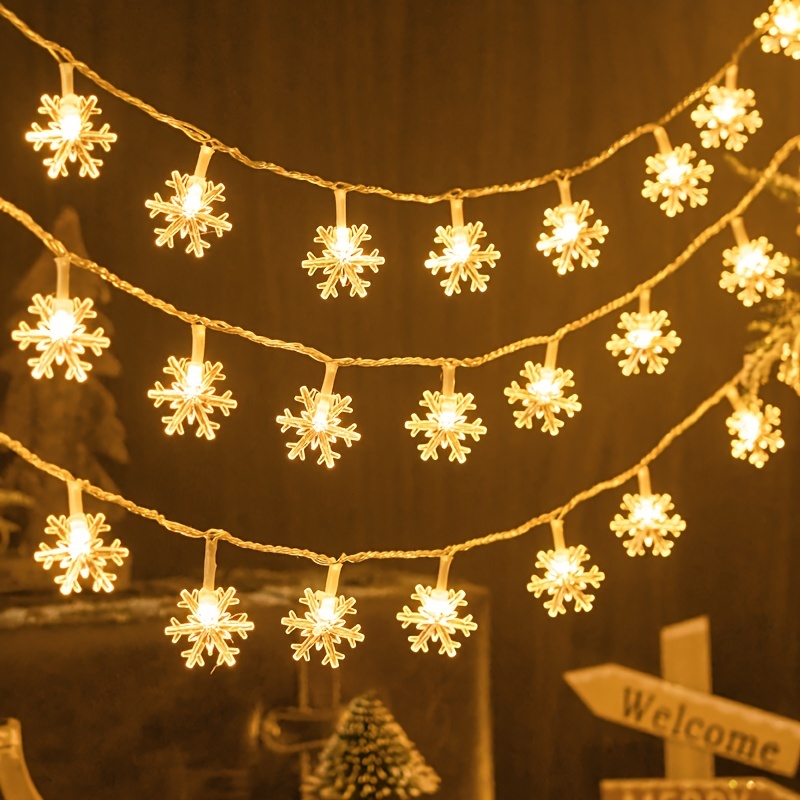 118.11inchLED Snowflake Curtain Lights, Romantic Christmas Curtain String  Lights, Fairy String Lights For Wedding Parties Home Garden Bedroom Outdoor