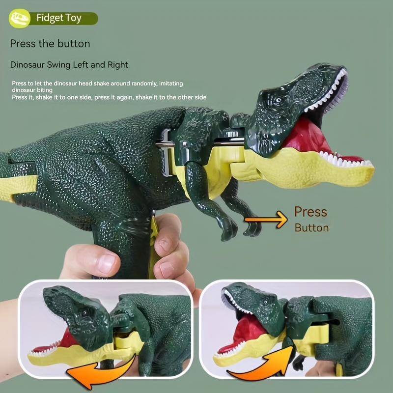  Dinosaurio Zaza, Press Dinosaur Toy - T-Rex Tiktok Hot Dinosaur  Toy - Tyrannosauru Model Vibrating Head and Tail Moving Dinosaur (A) : Toys  & Games