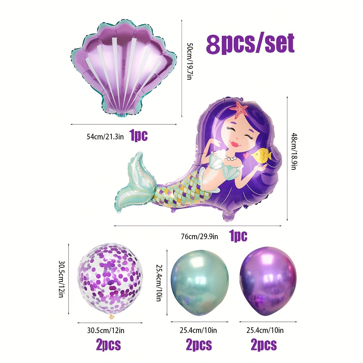 31pcs Mermaid Balloons Mermaid Birthday Decorations Includes