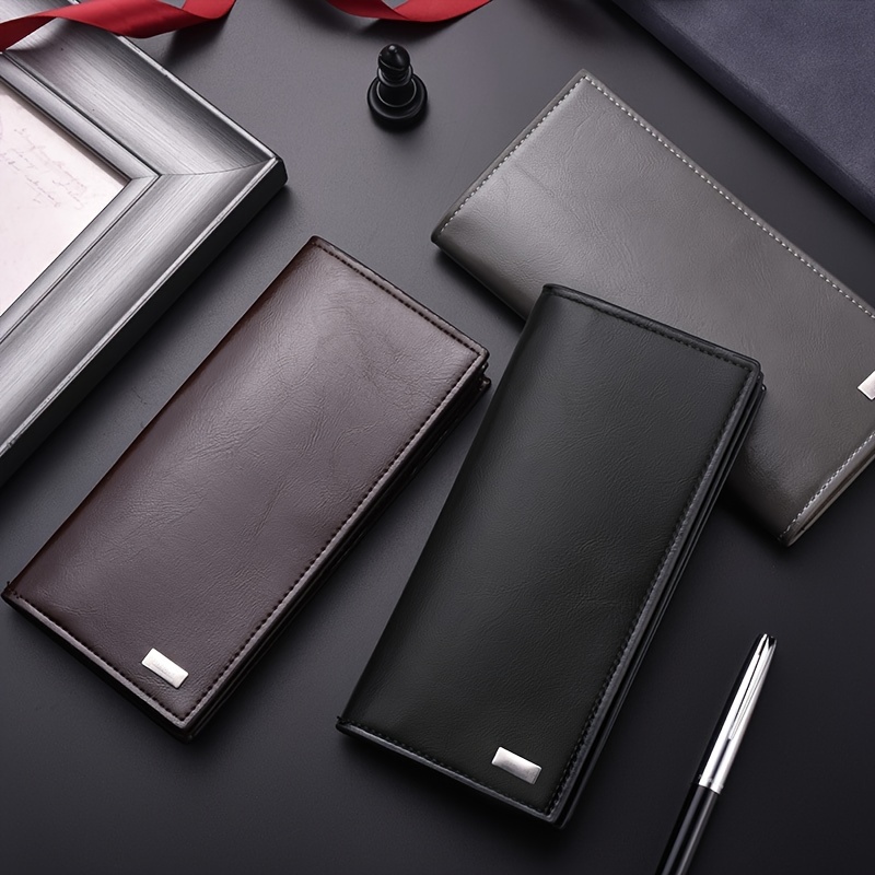Men's Long Wallet Soft Leather Wallet Plus Large Capacity Mobile Phone Bag
