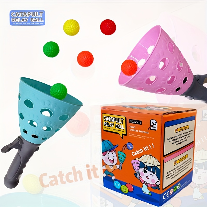 

Outdoor Indoor Game Activities For Kids And Families, Pop-pass-catch Games, With 2 Catch Launcher Baskets And 6 Balls, Yard Games, Beach Toys, Halloween, Christmas Gifts