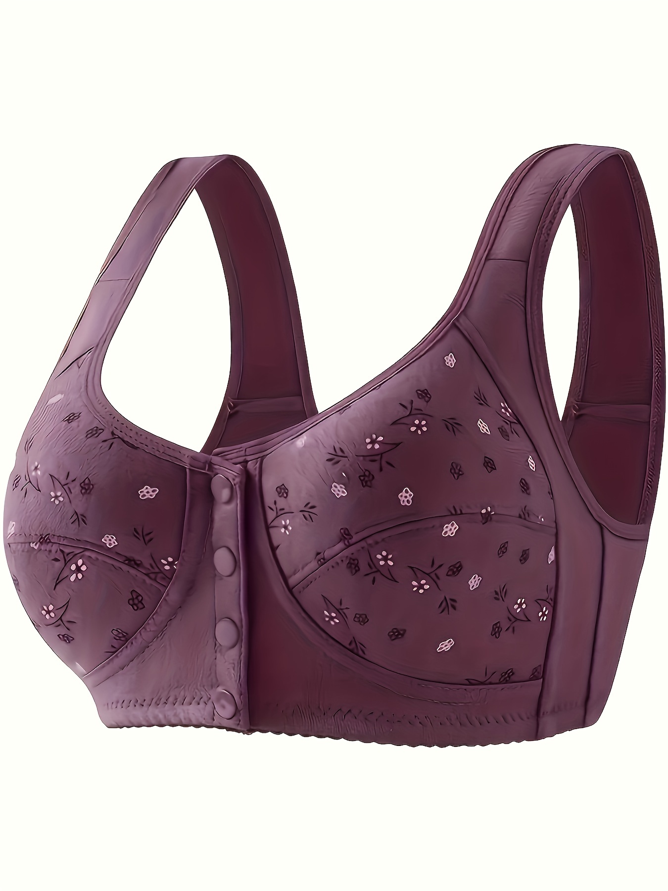 Women's Padded Sports Camisole, Wireless Bra, Integrated Design, Fixed  Chest Pad, Purple