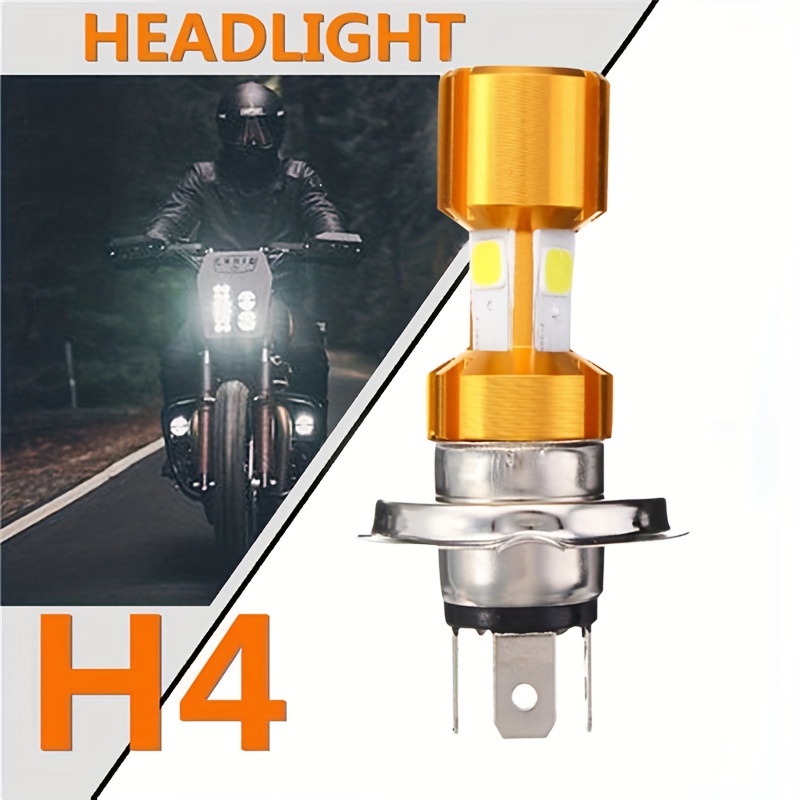 Ruiandsion BA20D LED Motorcycle Headlight Bulb 9-85V H6 Super Bright 6000K  White + Blue 2835 COB Chips Hi/Lo Beam LED Bulb for Motorbike Headlamp