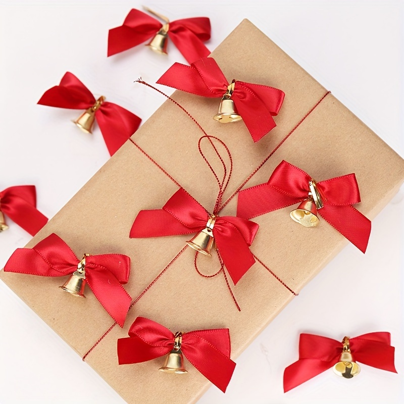 Gift Box With 2 Red Ribbons Christmas Gift Box Red - Temu