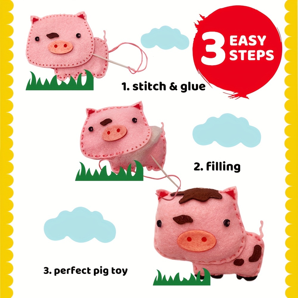 Kit For Kids Fun And Educational Animal Craft Set Sew Your - Temu