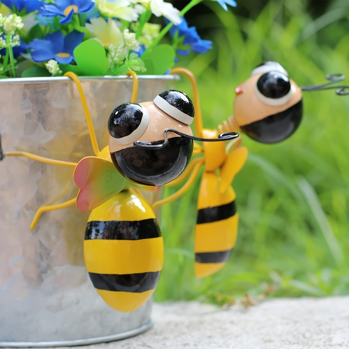 Metal Bee Decor Bumble Bee Garden Accents 3d Honey Bee Wall