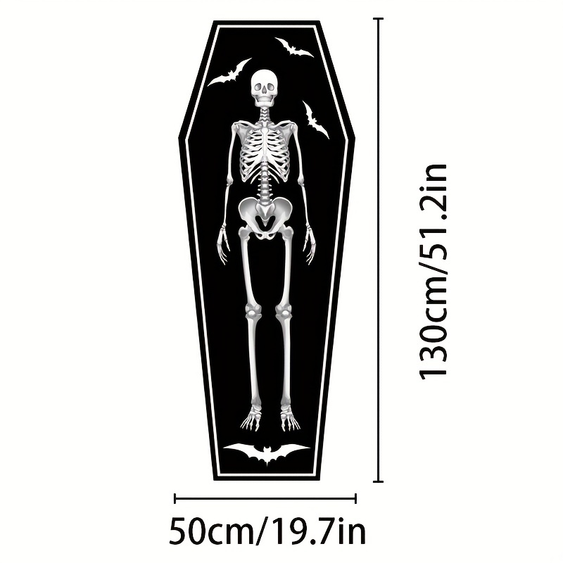 Vintage Coffin Flower Skeleton Print Carpet Living Room Rug - Temu