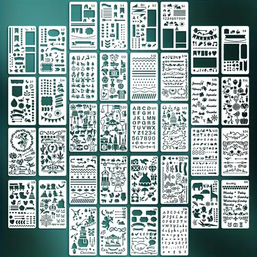 24 Pieces Journal Stencil Set Plastic Planner Bullet Journaling Stencils  Ultimate Productivity Stencil DIY Templates to Create Calendars Schedule  for