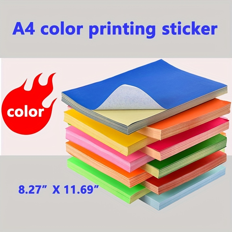 100 Sheets A4 Clear Sticker Paper Inkjet Printer Label Sheet