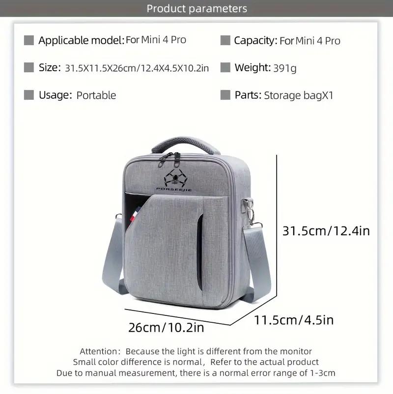 storage bag mini 4 pro shoulder bag travel carrying case details 1