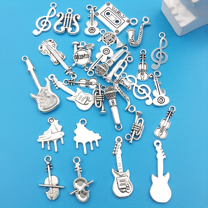 JIALEEY Music Charms Multistyle Musical Instrument Notes Symbols Pendants  DIY for Necklace Bracelet Earrings Jewelry Making and Crafting Antique