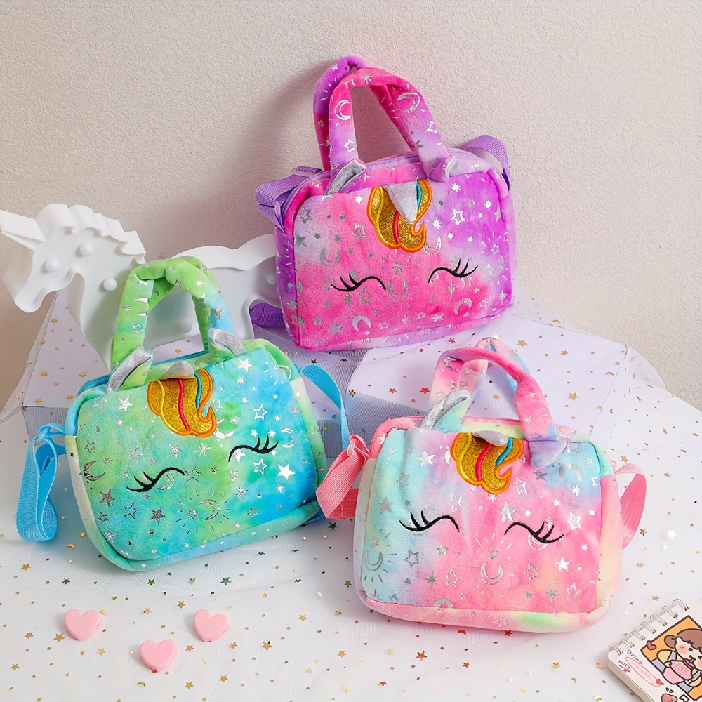 Bolso de mano con diseño de unicornio para niñas