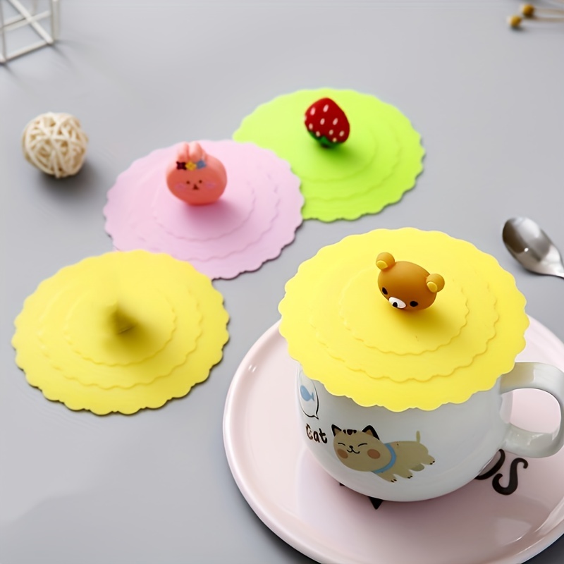 4PCS Reusable Silicone Cup Cover Anti Dust Cup Seals Lids for Tea