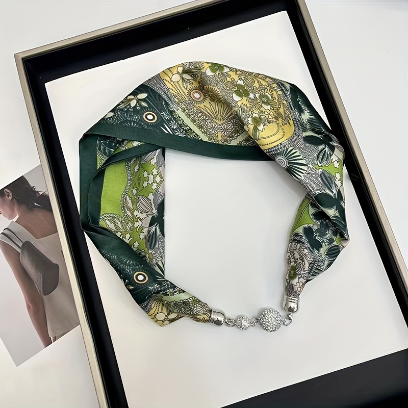 Geometric Neckerchief Scarf with Magnet Buckle