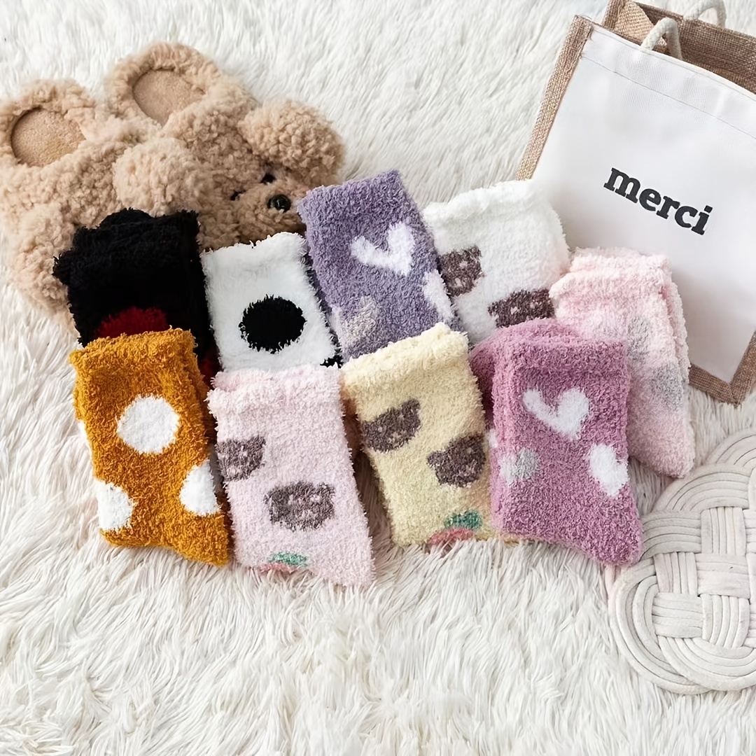 10 Pairswomen's Super Soft Cozy Warm Fuzzy Socks Non Skid - Temu