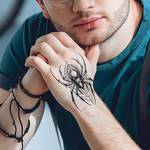 Spider Black Disposable Tattoo Sticker Waterproof Durable Sticker For Male And Female Arm Back Neck Back Waist Abdomen Thigh