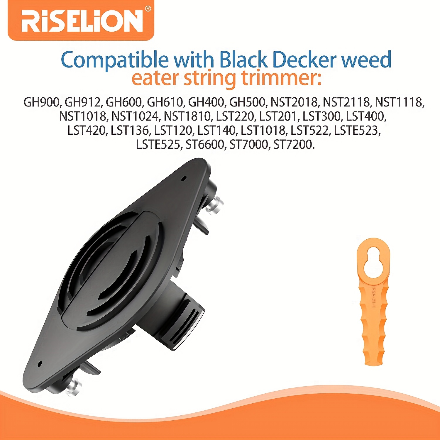 RISELION Weed Eater Bladed Head & SF-080-BKP Trimmer Spool Compatible with  Black Decker GH3000 LST540 LST540B GH3000R, ，SF-080 Replacement spools.(1