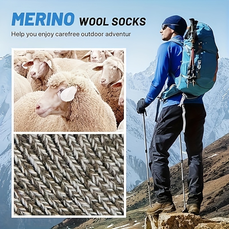 MERIWOOL - Calcetines de lana merino, para senderismo para niños (3 pares)